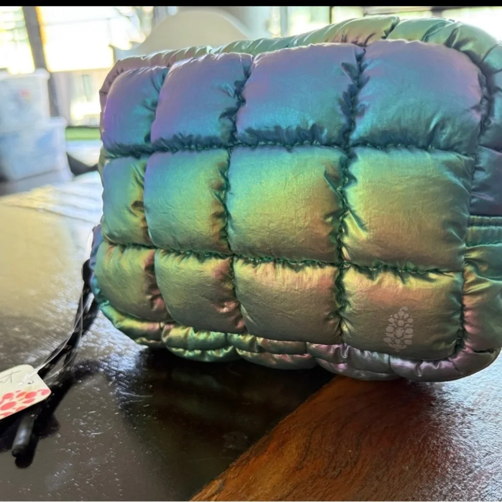 Free People Limited Edition Irridescent Quilted Carryall Mini Case in Nebula